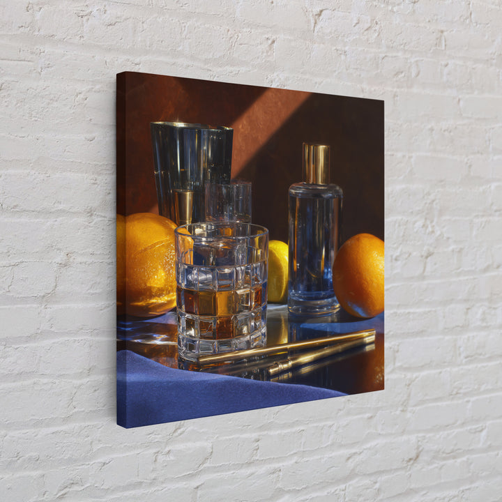 Smoked Glassware Study Canvas Print, Bar Art, Fine Art Print, Bar Decor, Fine Art, Metal Wall Art, Canvas Wall Art, BAR-1x1-95