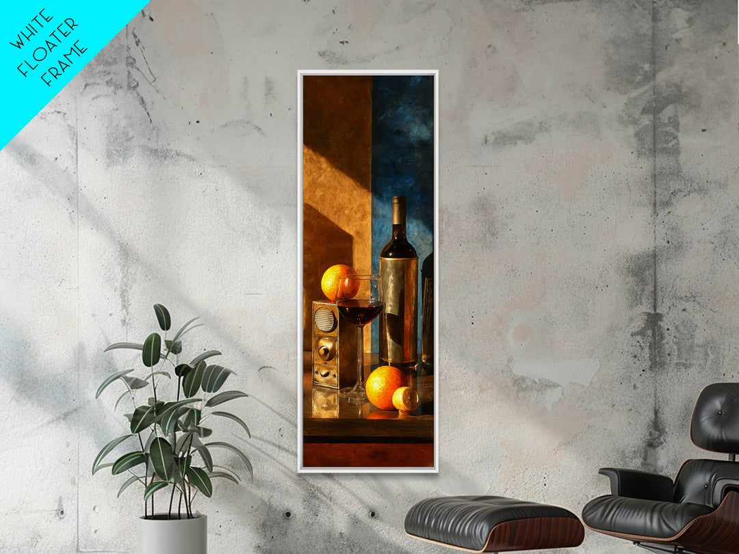 Wine and Record Player Lounge Still Life Canvas Print, Bar Art, Modern Decor, Bar Decor, Fine Art, Wall Decor, BAR-1x3-49