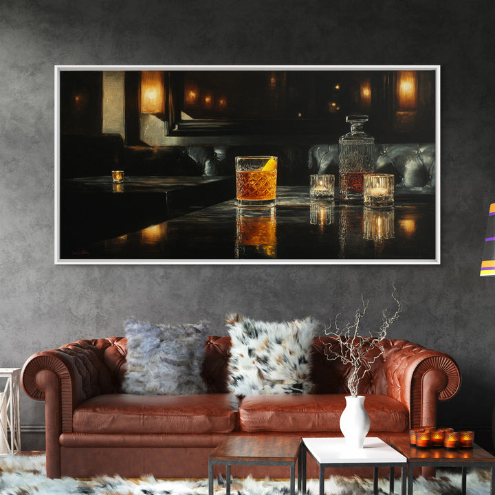 Cocktail Recipe Diagram Styled as Elegant Art Framed Canvas Print, Bar Art, Fine Art Print, Bar Decor, Fine Art, BAR-2x1-16