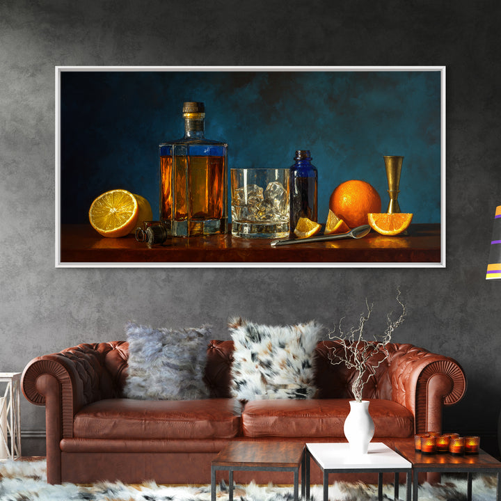 Orange Bitters and Bar Spoon Still Life Canvas Print, Bar Art, Kitchen Wall Decor, Bar Decor, Fine Art, Bar Cart Art, BAR-2x1-89