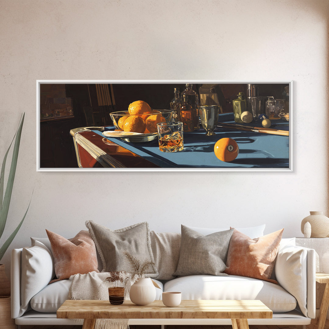 Pool Hall Eight Ball Canvas Print, Bar Art, Kitchen Wall Art, Bar Decor, Fine Art, Coffee Wall Art, Living Room Art, BAR-3x1-83