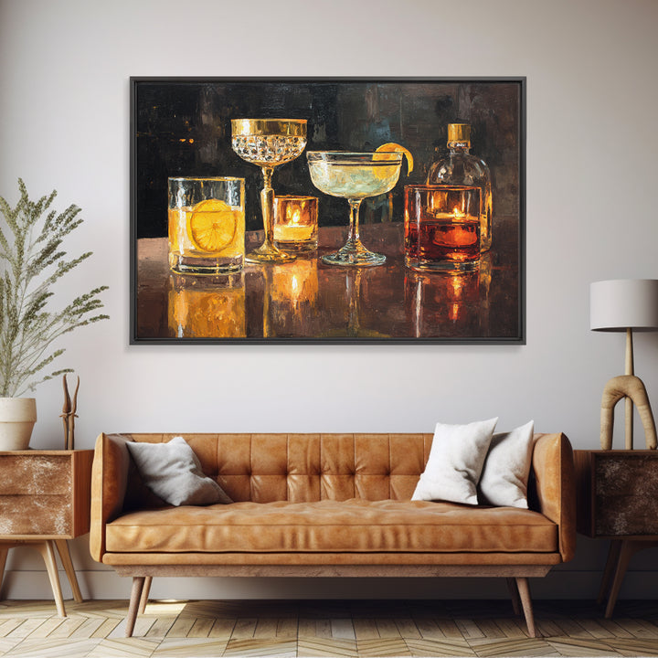 Champagne Coupe Tower Framed Canvas Print, Bar Art, Bar, Bar Decor, Fine Art, Living Room Art, Coffee Bar, Cocktail Wall Art, BAR-3x2-14