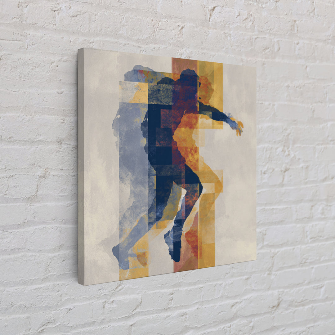 Large Monochrome Sports Action Figure Silhouette Framed Canvas Print, Basement Art, Bar Decor, Living Room Decor, Retreat, BAS-1x1-16