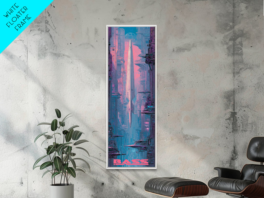 Retro Sci Fi Spaceship Poster for Entertainment Canvas Print, Basement Art, Art Print, Living Room Decor, Fine Art, Retreat, BAS-1x3-77