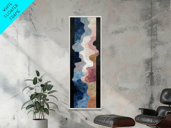 Abstract Soundwave Art Framed Canvas Print, Basement Art, Statement Artwork, Living Room Decor, Abstract Art, Retreat, BAS-1x3-8