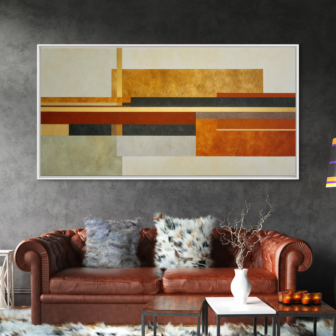 Sports Jersey Abstract Framed Canvas Print, Basement Art, Minimalist Decor, Living Room Decor, Fine Art, Retreat, Western Decor, BAS-2x1-50