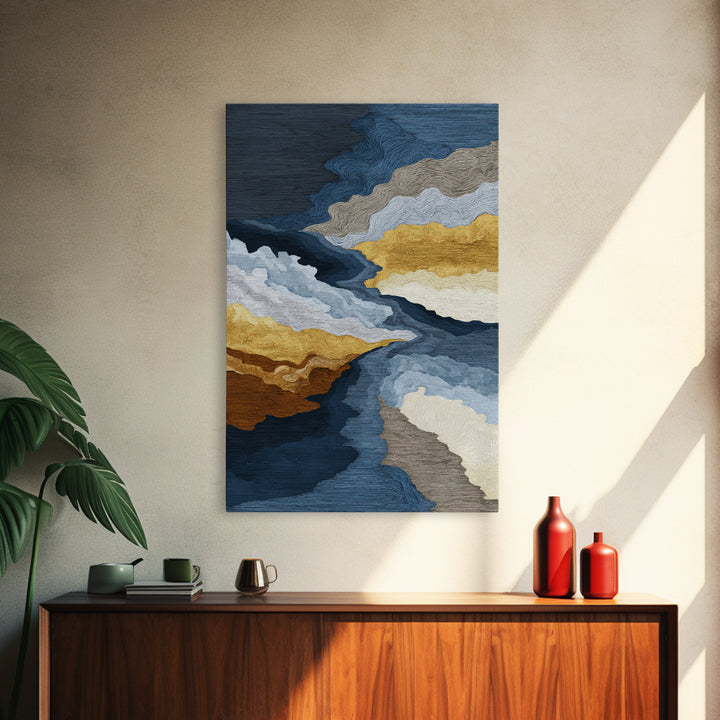 Abstract Soundwave Art Framed Canvas Print, Basement Art, Bar Decor, Living Room Decor, Abstract Art, Retreat, Game Room Decor, BAS-2x3-76