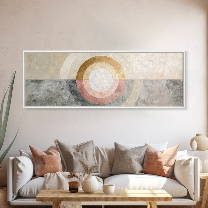 Dartboard Circular Color Composition Canvas Print, Basement Art, Digital Wall Art, Living Room Decor, Abstract Art, Retreat, BAS-3x1-34