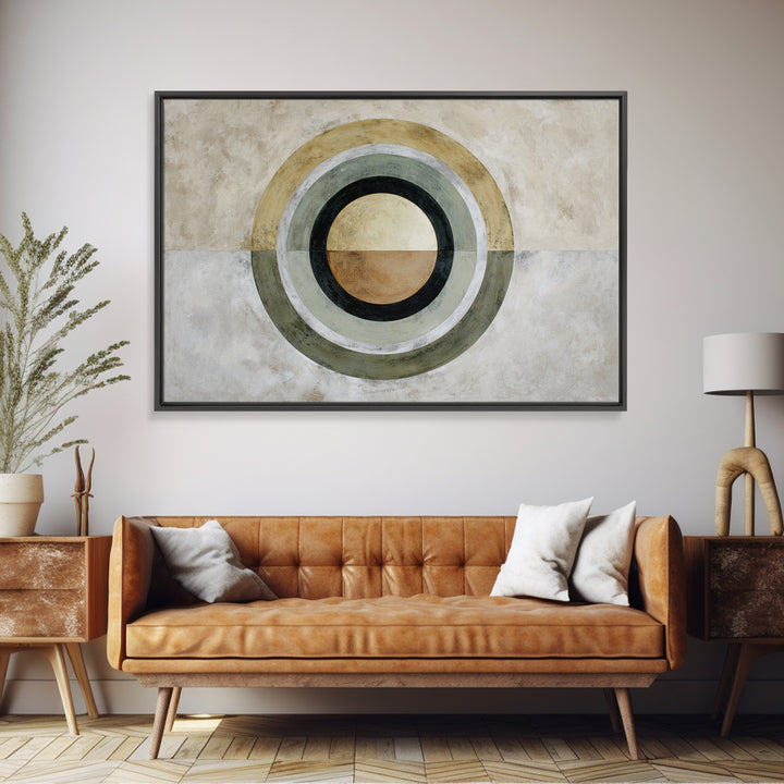 Dartboard Circular Color Composition Framed Canvas Print, Basement Art, Custom Wall Art, Living Room Decor, Fine Art, Retreat, BAS-3x2-70