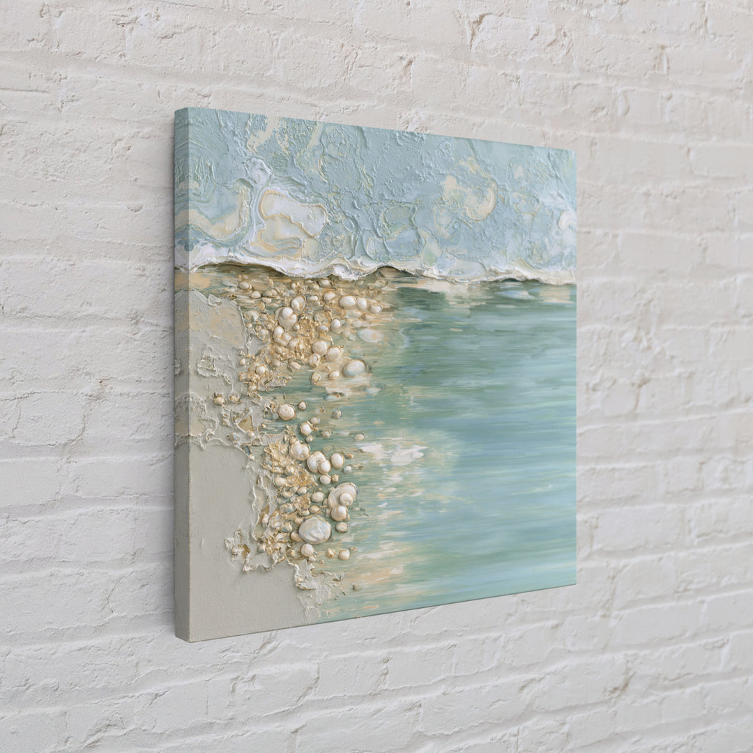 Oyster Shell Study Canvas Print, Bathroom Art, Canvas Wall Art, Bathroom Decor, Oil Painting, Spa, Bathroom Wallpaper, BAT-1x1-22
