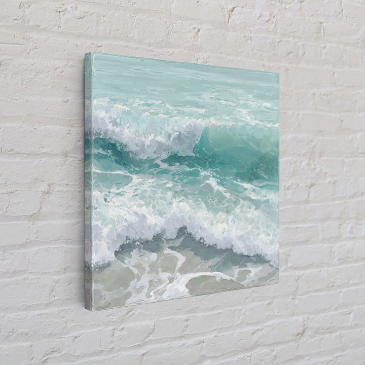 Calming Blue Ocean Wave Study Canvas Print, Bathroom Art, Funny Bathroom Art, Bathroom Decor, Fine Art, Spa, Art Print, BAT-1x1-25
