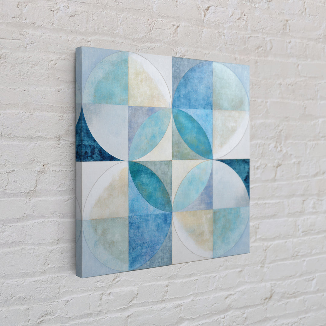 Clean Geometric Forms Canvas Print, Bathroom Art, Bathroom Wallpaper, Bathroom Decor, Abstract Art, Spa, Luxury Decor, BAT-1x1-45