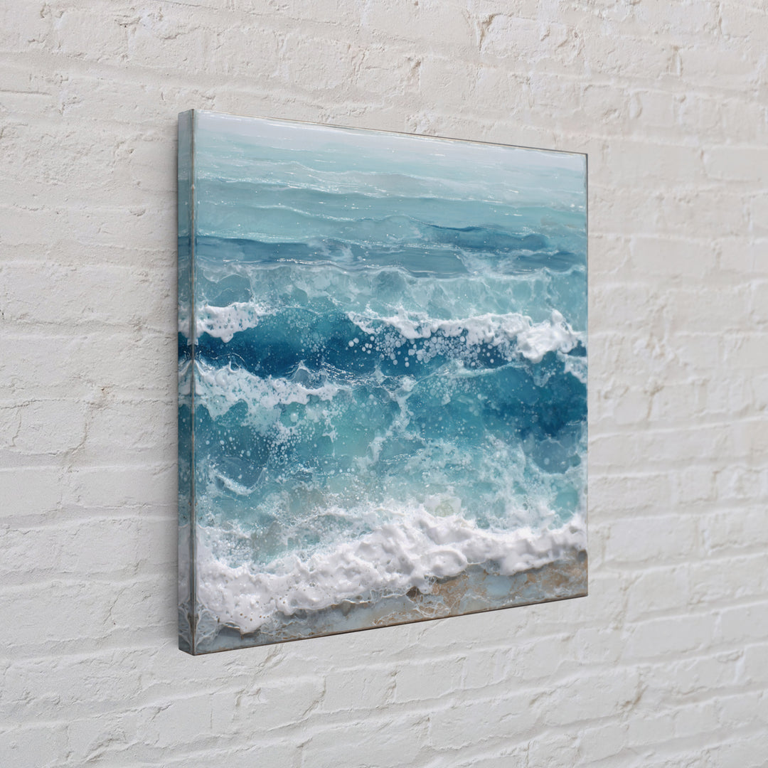 Calming Blue Ocean Wave Study Canvas Print, Bathroom Art, Funny Bathroom Art, Bathroom Decor, Fine Art, Spa, Art Print, BAT-1x1-49
