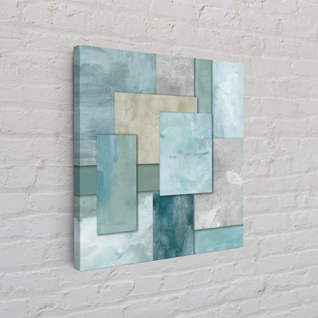 Clean Geometric Forms Framed Canvas Print, Bathroom Art, Wall Decor, Bathroom Decor, Abstract Art, Spa, Contemporary Art, BAT-1x1-93