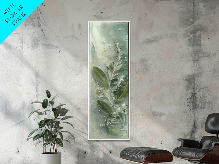 Botanical Bath Herb Arrangement Framed Canvas Print, Bathroom Art, Bathroom Wallpaper, Bathroom Decor, Fine Art, Spa, BAT-1x3-29