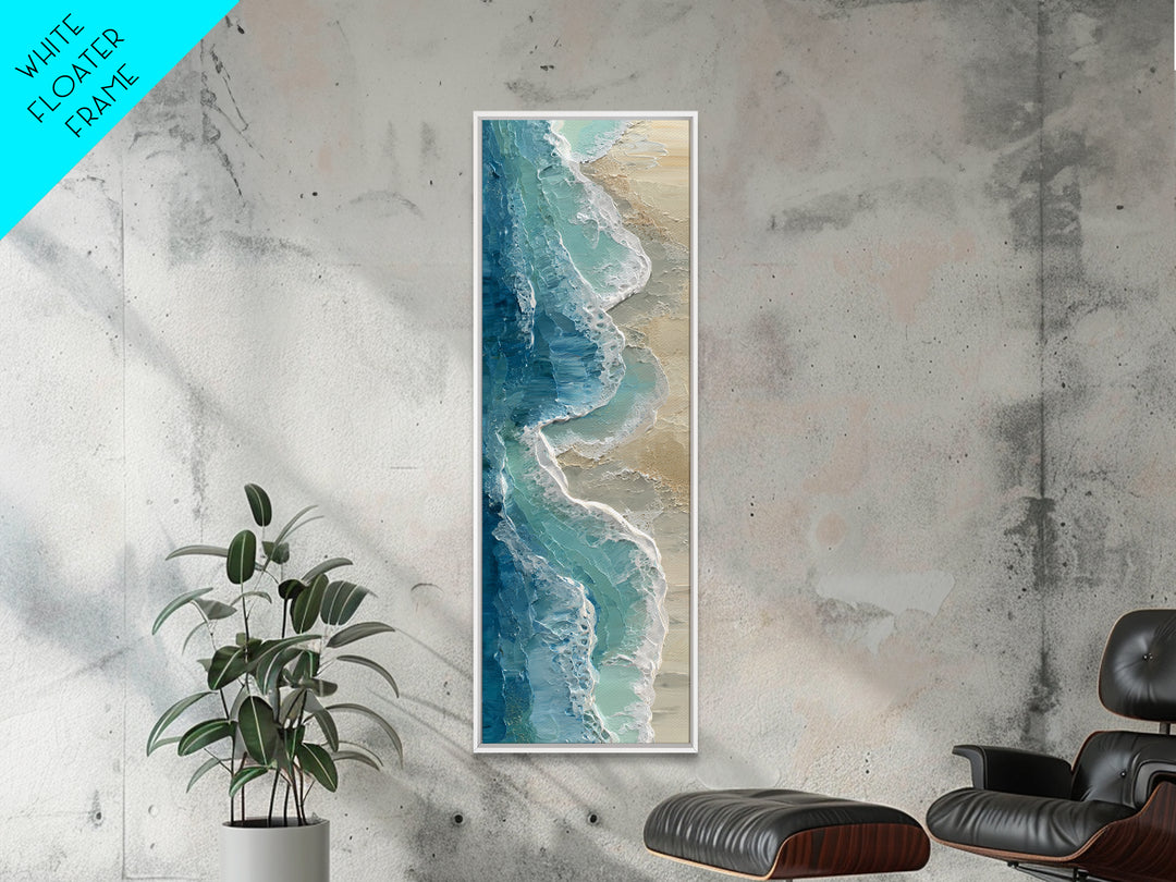 Calming Blue Ocean Wave Study Framed Canvas Print, Bathroom Art, Modern Decor, Bathroom Decor, Fine Art, Spa, Home Decor, BAT-1x3-61