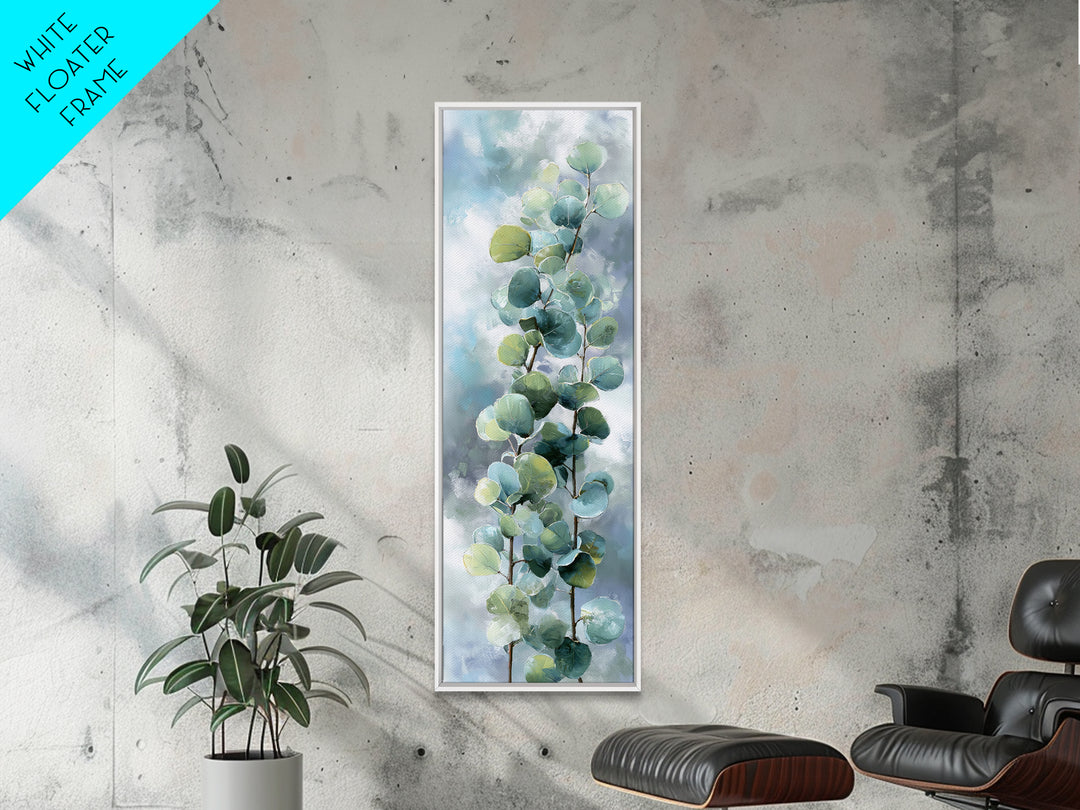 Spa Eucalyptus Branch Framed Canvas Print, Bathroom Art, Funny Bathroom Art, Bathroom Decor, Oil Painting, Spa, Art Print, BAT-1x3-62