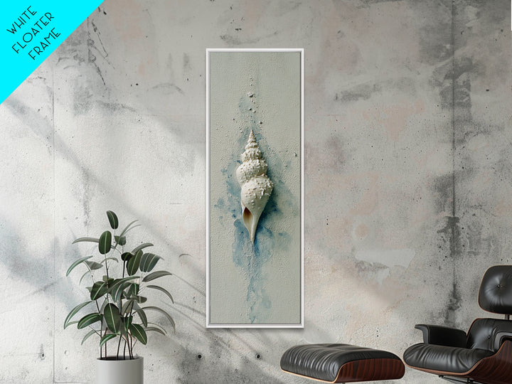Minimal Seashell Still Life on Pale Sand Canvas Print, Bathroom Art, Custom Pet Portrait, Bathroom Decor, Oil Painting, Spa, BAT-1x3-63