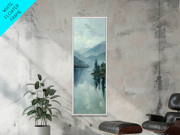 Misty Lake Scene Framed Canvas Print, Bathroom Art, Bathroom Print, Bathroom Decor, Fine Art, Spa, Minimalist Decor, BAT-1x3-69