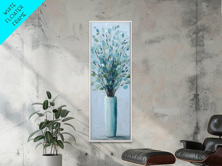 Lavender Sprigs in a Ceramic Vase Canvas Print, Bathroom Art, Digital Art, Bathroom Decor, Fine Art, Spa, Dopamine Decor, BAT-1x3-72