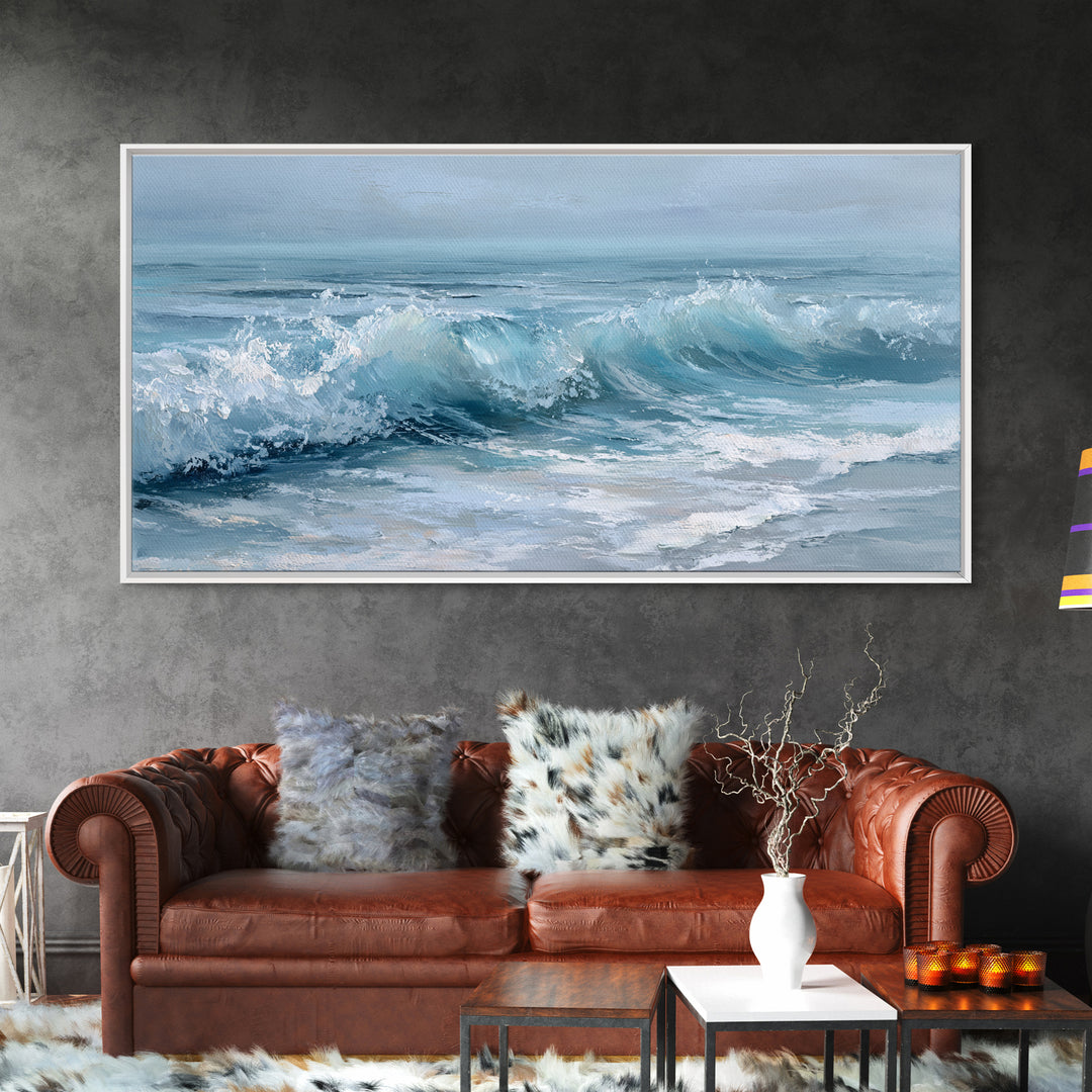 Calming Blue Ocean Wave Study Canvas Print, Bathroom Art, Luxury Decor, Bathroom Decor, Fine Art, Spa, Digital Wall Art, BAT-2x1-21