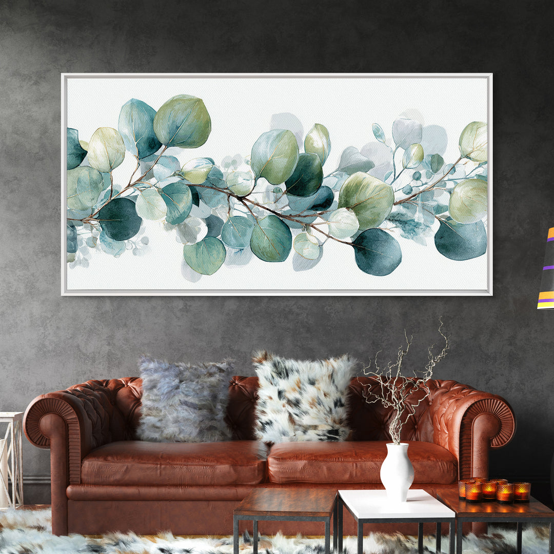 Spa Eucalyptus Branch Canvas Print, Bathroom Art, Wall Decor, Bathroom Decor, Fine Art, Spa, Contemporary Art, Wall Art, BAT-2x1-22