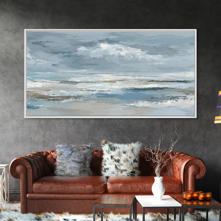 Soft Cloud and Rain Composition Canvas Print, Bathroom Art, Home Decor, Bathroom Decor, Oil Painting, Spa, Canvas Wall Art, BAT-2x1-39