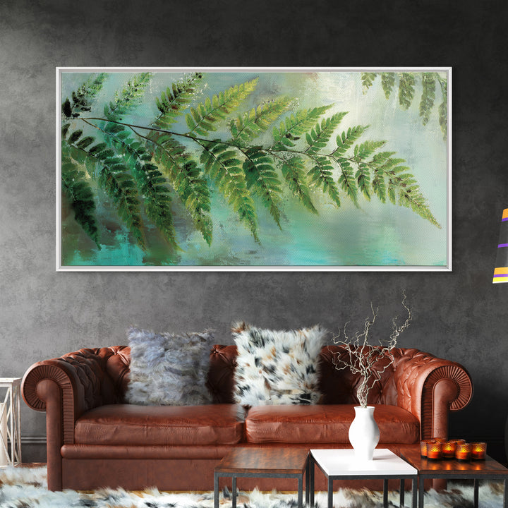 Green Fern Frond Closeup Canvas Print, Bathroom Art, Art Print, Bathroom Decor, Spa, Custom Pet Portrait, Bathroom Wall Art, BAT-2x1-54