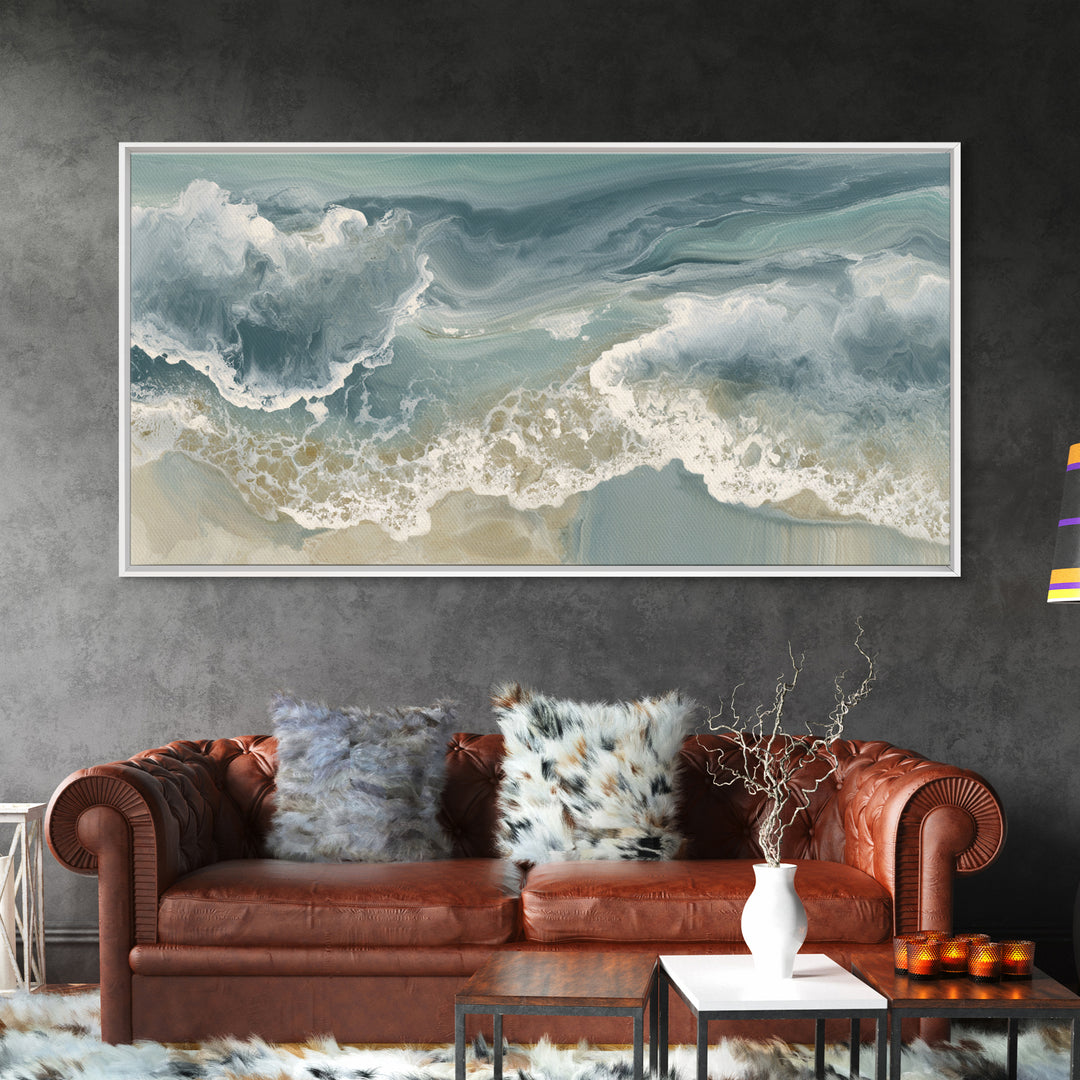 Soft Cloud and Rain Composition Canvas Print, Bathroom Art, Dog Portrait, Bathroom Decor, Fine Art, Spa, Minimalist Wall Art, BAT-2x1-63