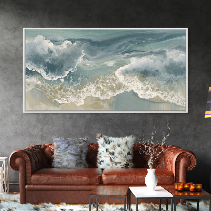 Soft Cloud and Rain Composition Canvas Print, Bathroom Art, Dog Portrait, Bathroom Decor, Fine Art, Spa, Minimalist Wall Art, BAT-2x1-63