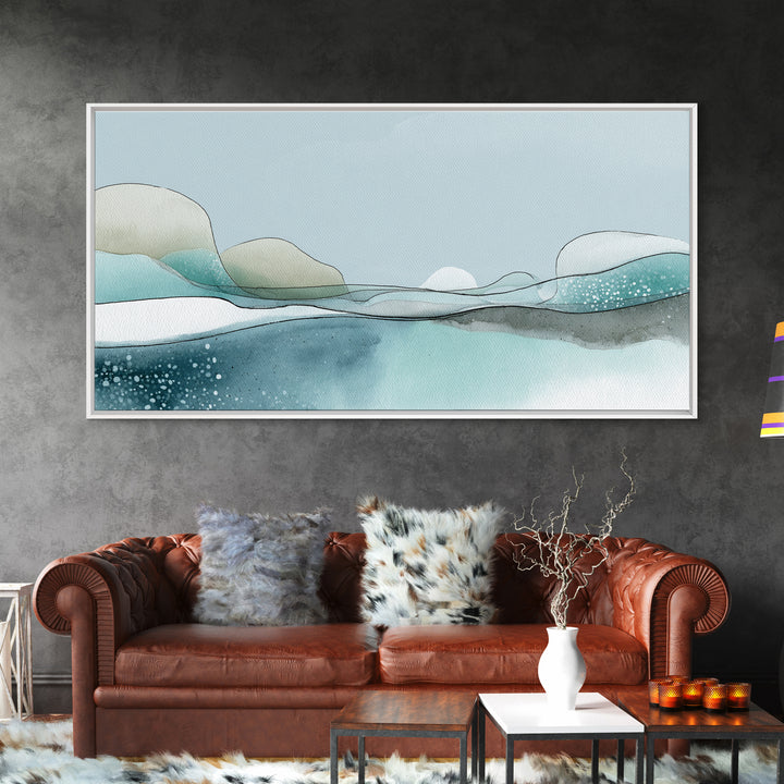 Soft Figure Line Drawing Framed Canvas Print, Bathroom Art, Neutral Decor, Bathroom Decor, Oil Painting, Spa, Wall Art, BAT-2x1-75