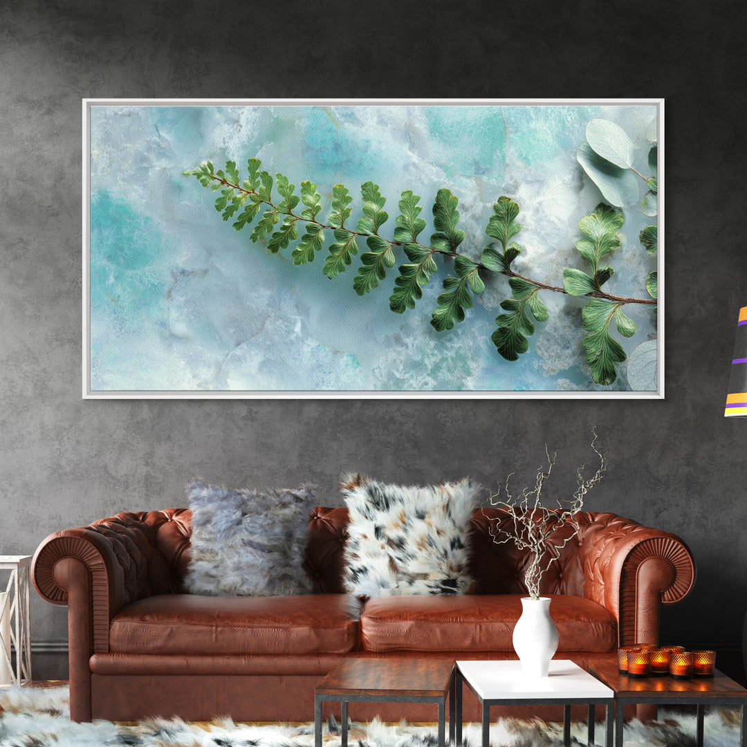 Green Fern Frond Closeup Canvas Print, Bathroom Art, Art Print, Bathroom Decor, Spa, Custom Pet Portrait, Bathroom Wall Art, BAT-2x1-78