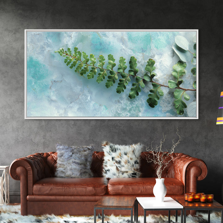 Green Fern Frond Closeup Canvas Print, Bathroom Art, Art Print, Bathroom Decor, Spa, Custom Pet Portrait, Bathroom Wall Art, BAT-2x1-78