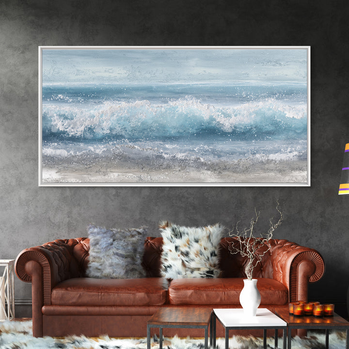Calming Blue Ocean Wave Study Canvas Print, Bathroom Art, Printable Wall Art, Bathroom Decor, Spa, Bathroom Wall Decor, BAT-2x1-93