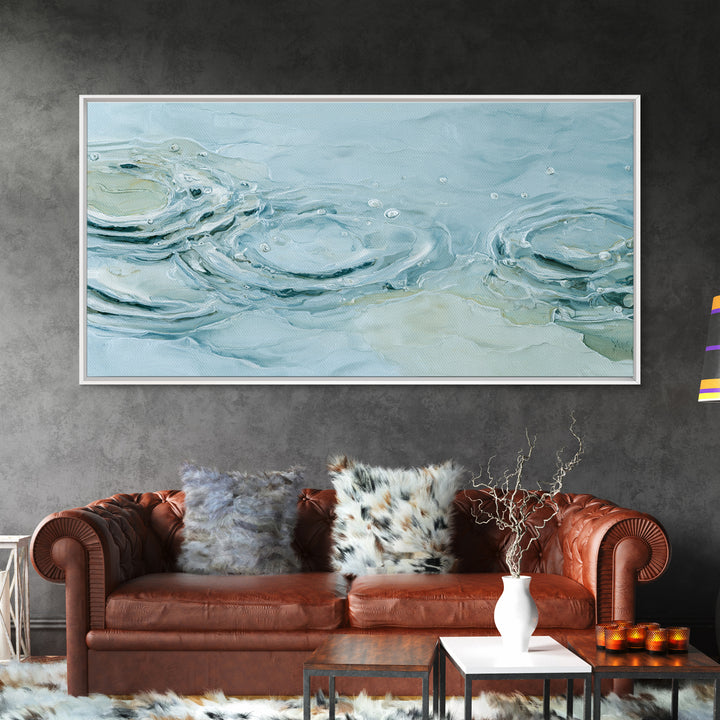 Abstract Water Ripples Framed Canvas Print, Bathroom Art, Digital Wall Art, Bathroom Decor, Abstract Art, Spa, Unique Wall Art, BAT-2x1-97