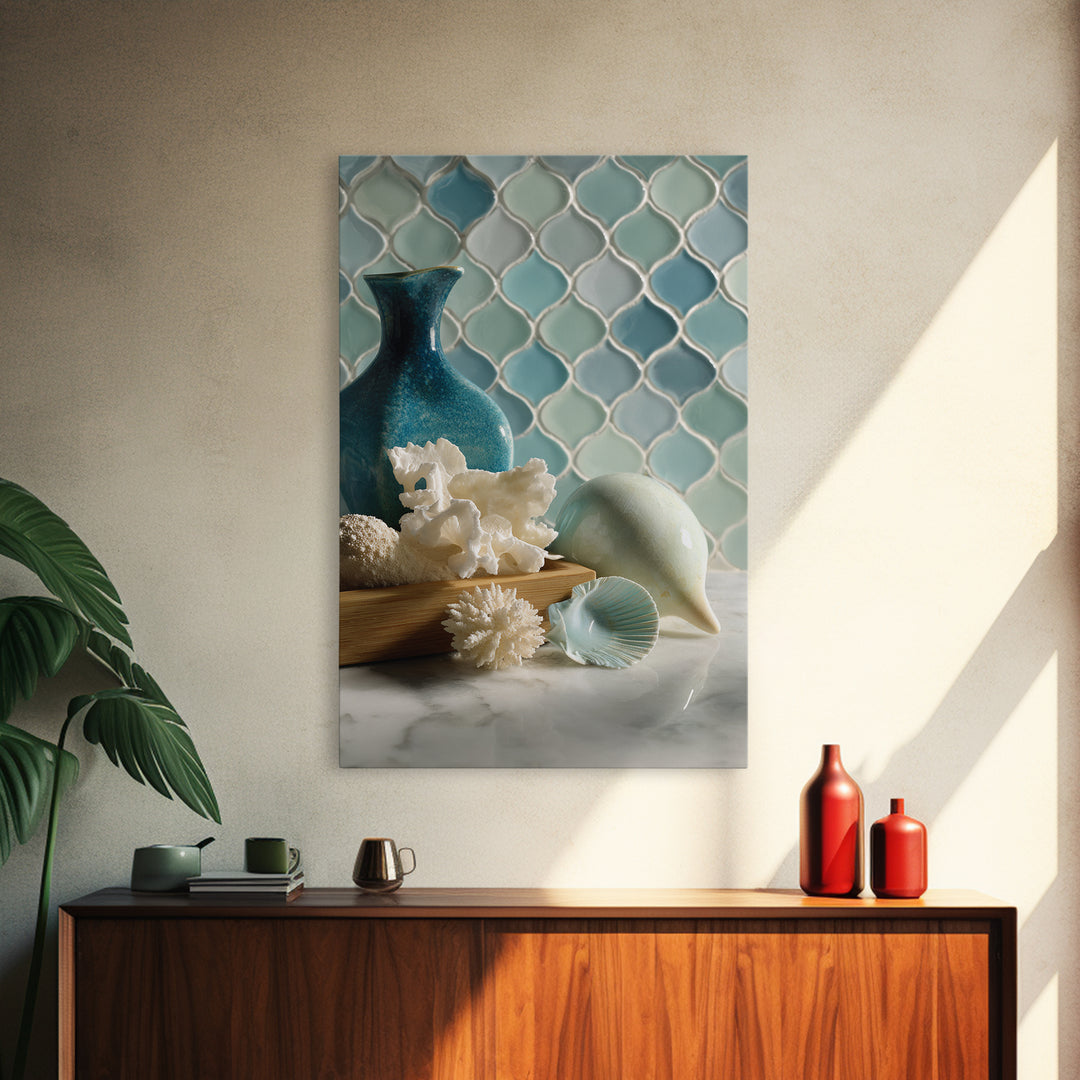 Clean Geometric Forms Canvas Print, Bathroom Art, Luxury Decor, Bathroom Decor, Abstract Art, Spa, Digital Wall Art, BAT-2x3-29