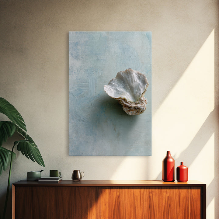 Oyster Shell Study Framed Canvas Print, Bathroom Art, Wall Decor, Bathroom Decor, Fine Art, Spa, Contemporary Art, Wall Art, BAT-2x3-30
