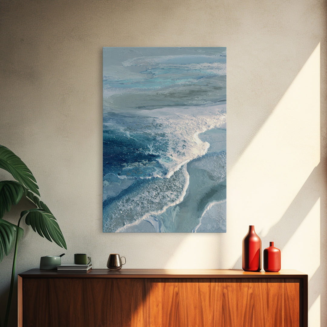Calming Blue Ocean Wave Study Canvas Print, Bathroom Art, Digital Wall Art, Bathroom Decor, Fine Art, Spa, Unique Wall Art, BAT-2x3-57
