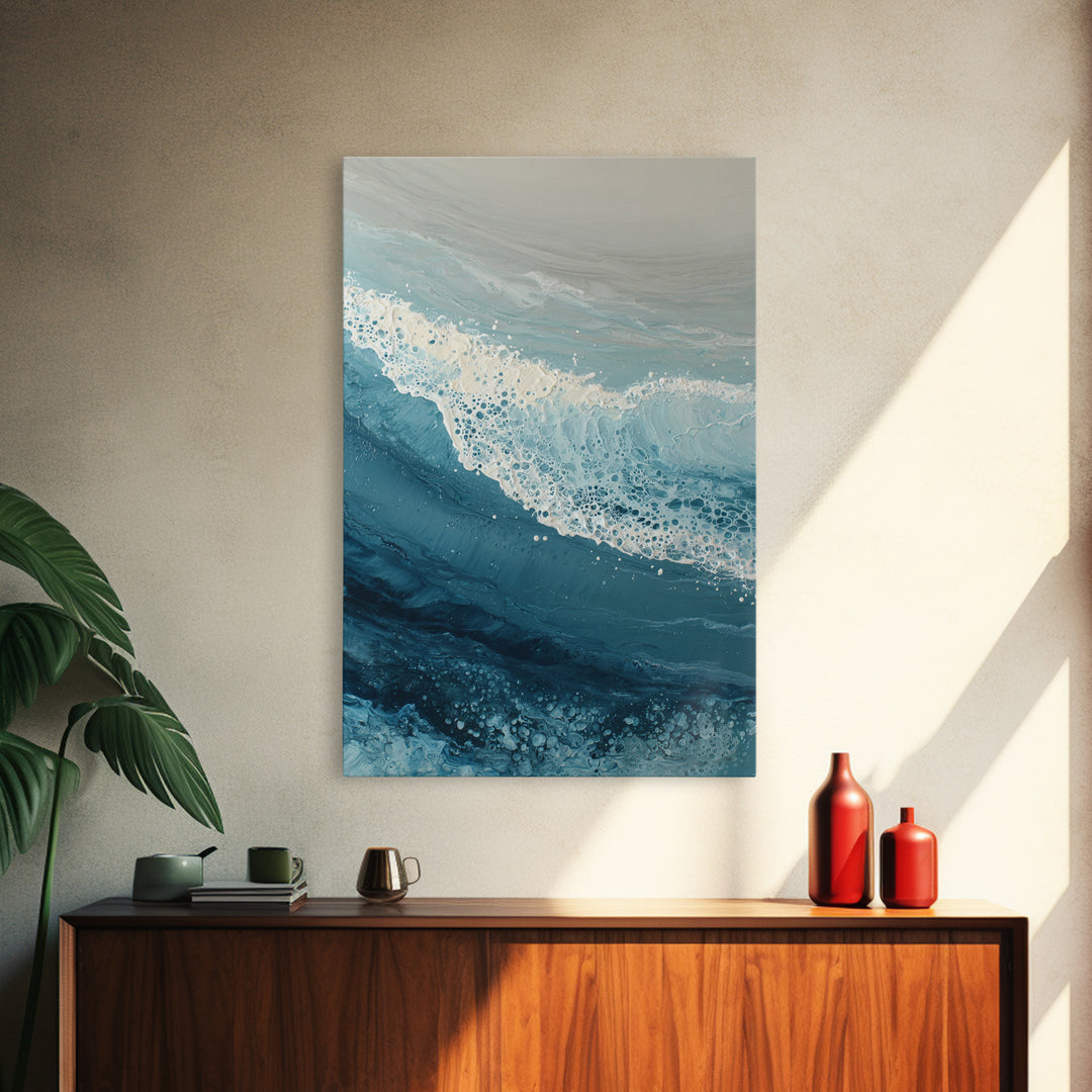 Calming Blue Ocean Wave Study Canvas Print, Bathroom Art, Digital Wall Art, Bathroom Decor, Fine Art, Spa, Unique Wall Art, BAT-2x3-81