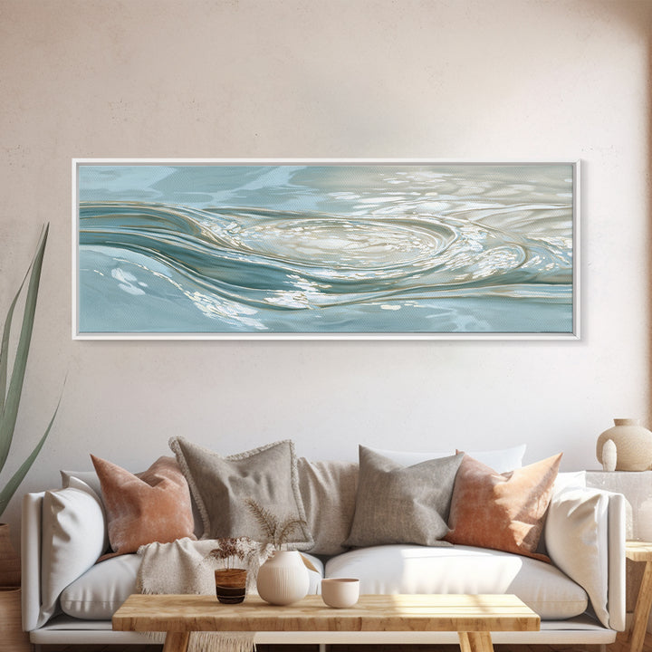 Abstract Water Ripples Canvas Print, Bathroom Art, Framed Wall Art, Bathroom Decor, Abstract Art, Spa, Bathroom Art Decor, BAT-3x1-21