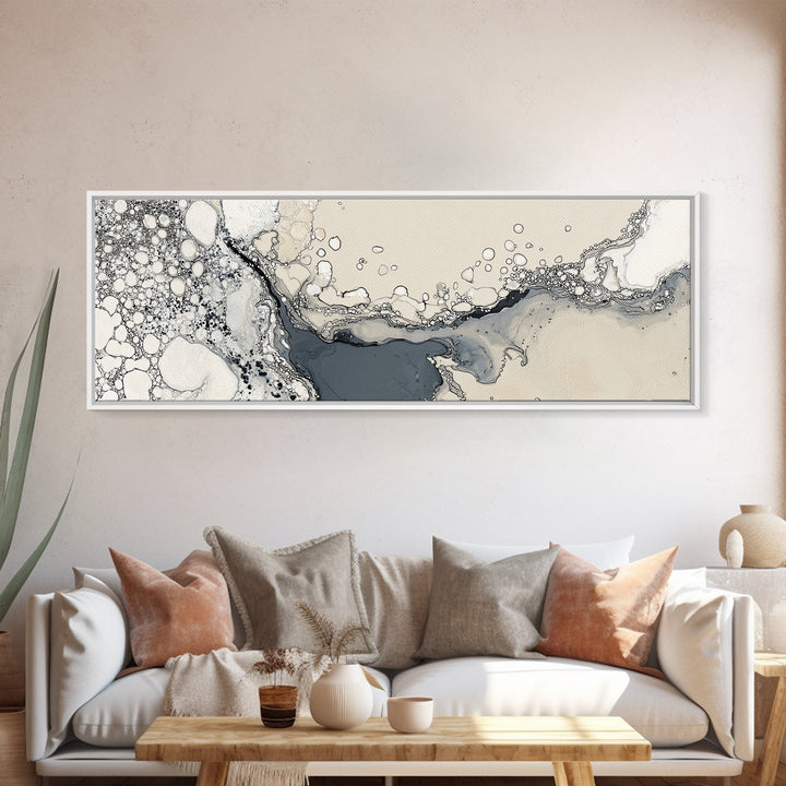 Soft Figure Line Drawing Framed Canvas Print, Bathroom Art, Neutral Decor, Bathroom Decor, Oil Painting, Spa, Wall Art, BAT-3x1-23