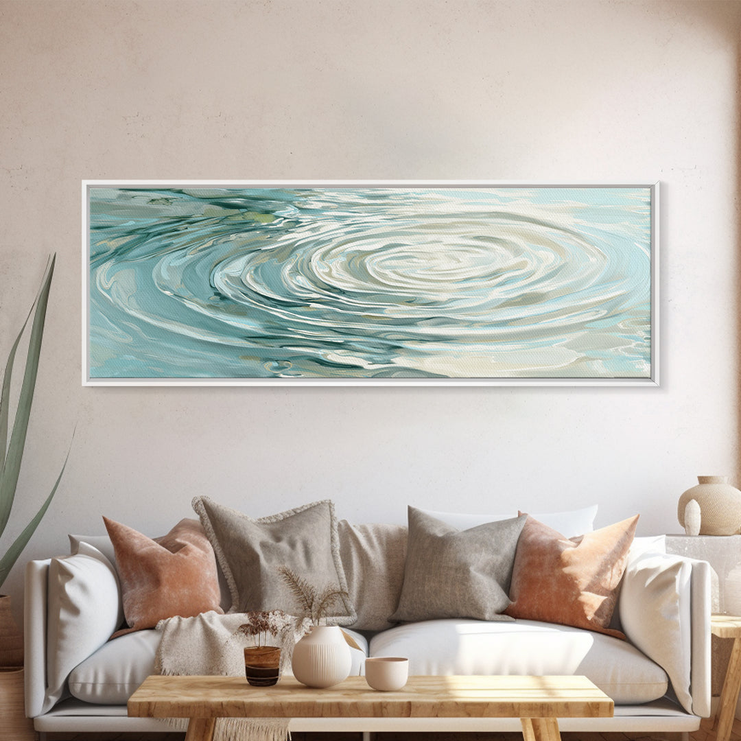 Abstract Water Ripples Framed Canvas Print, Bathroom Art, Bathroom Wall Decor, Bathroom Decor, Fine Art, Spa, Bathroom Print, BAT-3x1-69