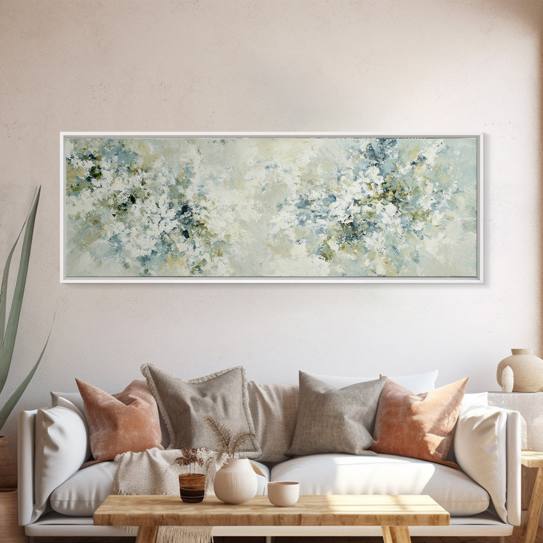 Sunlit Window Plant Shadow on Plaster Framed Canvas Print, Bathroom Art, Custom Pet Portrait, Bathroom Decor, Fine Art, Spa, BAT-3x1-82