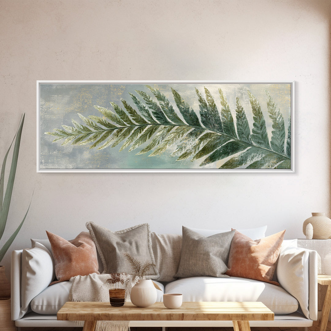 Green Fern Frond Closeup Canvas Print, Bathroom Art, Bathroom Wall Decor, Bathroom Decor, Fine Art, Spa, Bathroom Print, BAT-3x1-98