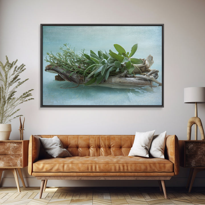 Botanical Bath Herb Arrangement Canvas Print, Bathroom Art, Bathroom Decor, Fine Art, Spa, Bathroom Accessories, Modern Art, BAT-3x2-21