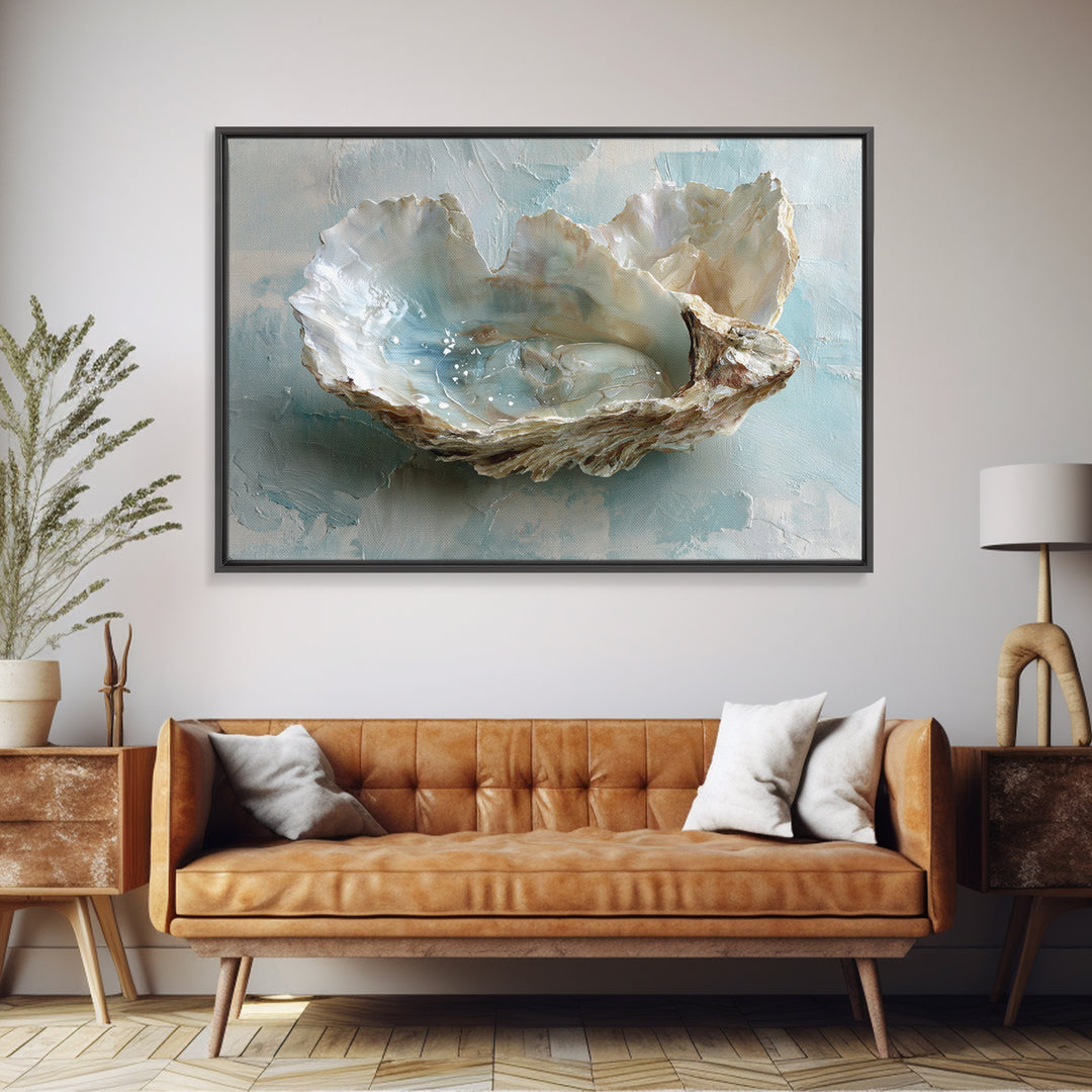 Oyster Shell Study Canvas Print, Bathroom Art, Printable, Bathroom Decor, Watercolor Art, Spa, Bathroom Prints, BAT-3x2-26