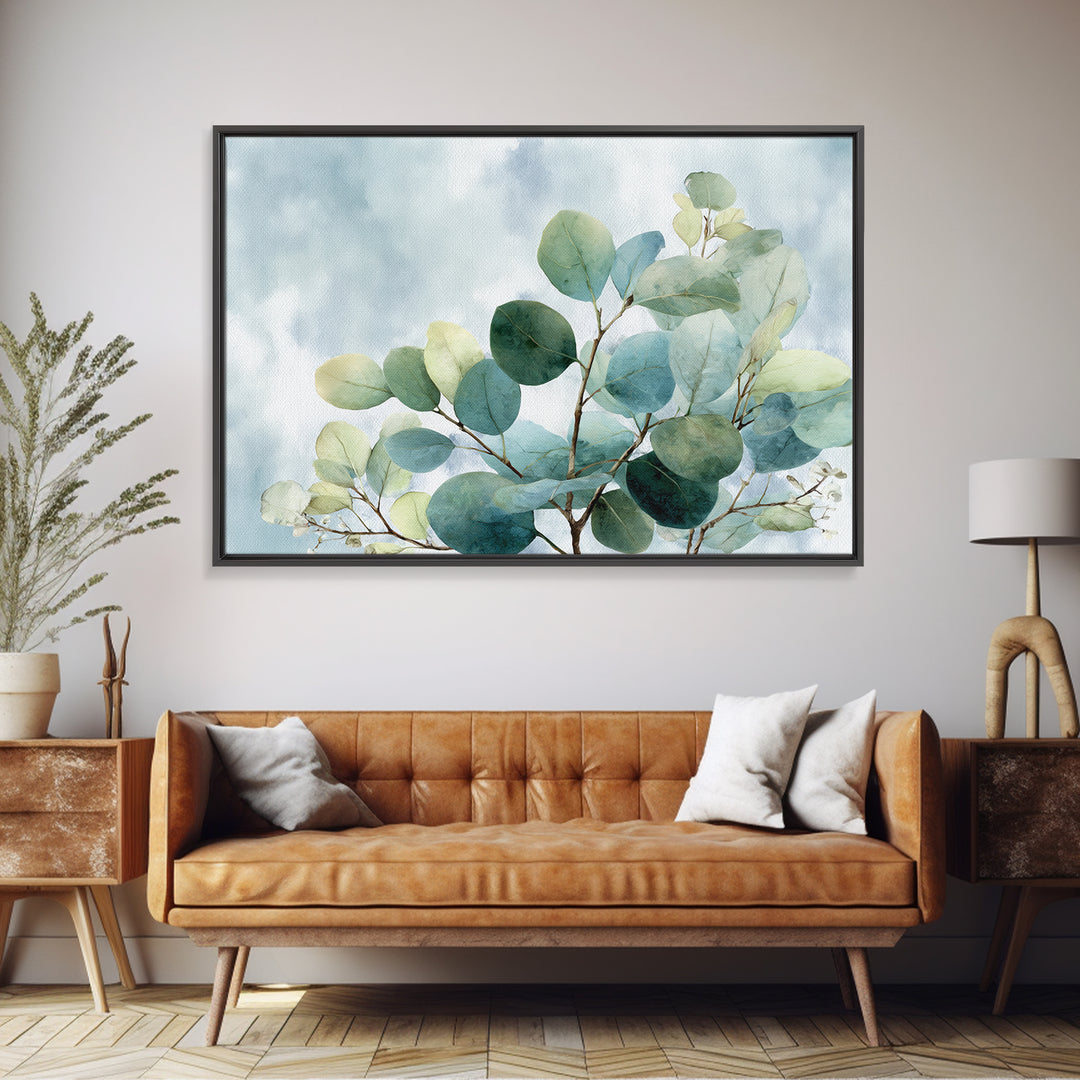 Spa Eucalyptus Branch Framed Canvas Print, Bathroom Art, Printable Wall Art, Bathroom Decor, Fine Art, Spa, Bathroom Wall Decor, BAT-3x2-6
