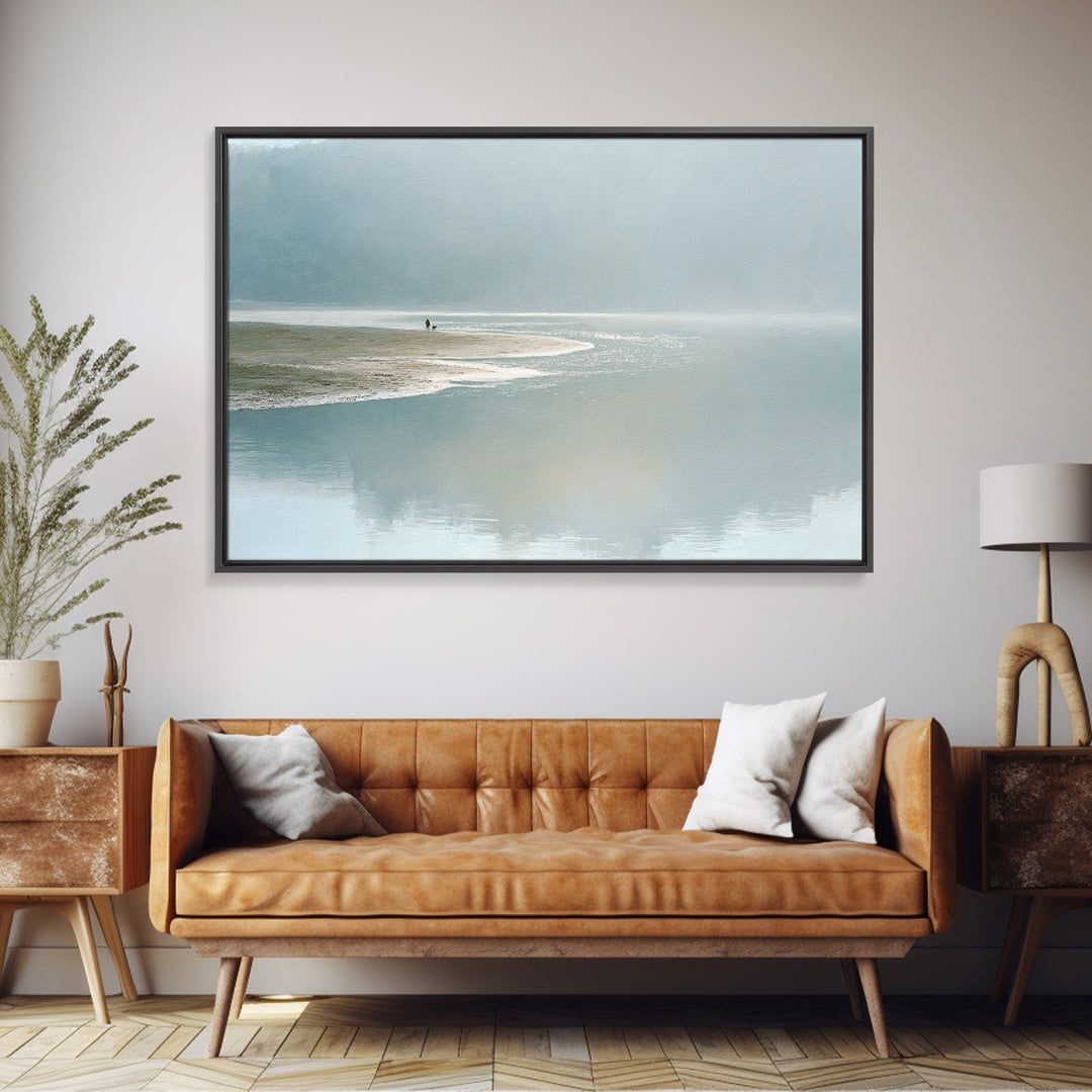Misty Lake Scene Canvas Print, Bathroom Art, Canvas Wall Art, Bathroom Decor, Spa, Bathroom Wallpaper, Funny Bathroom Art, BAT-3x2-61