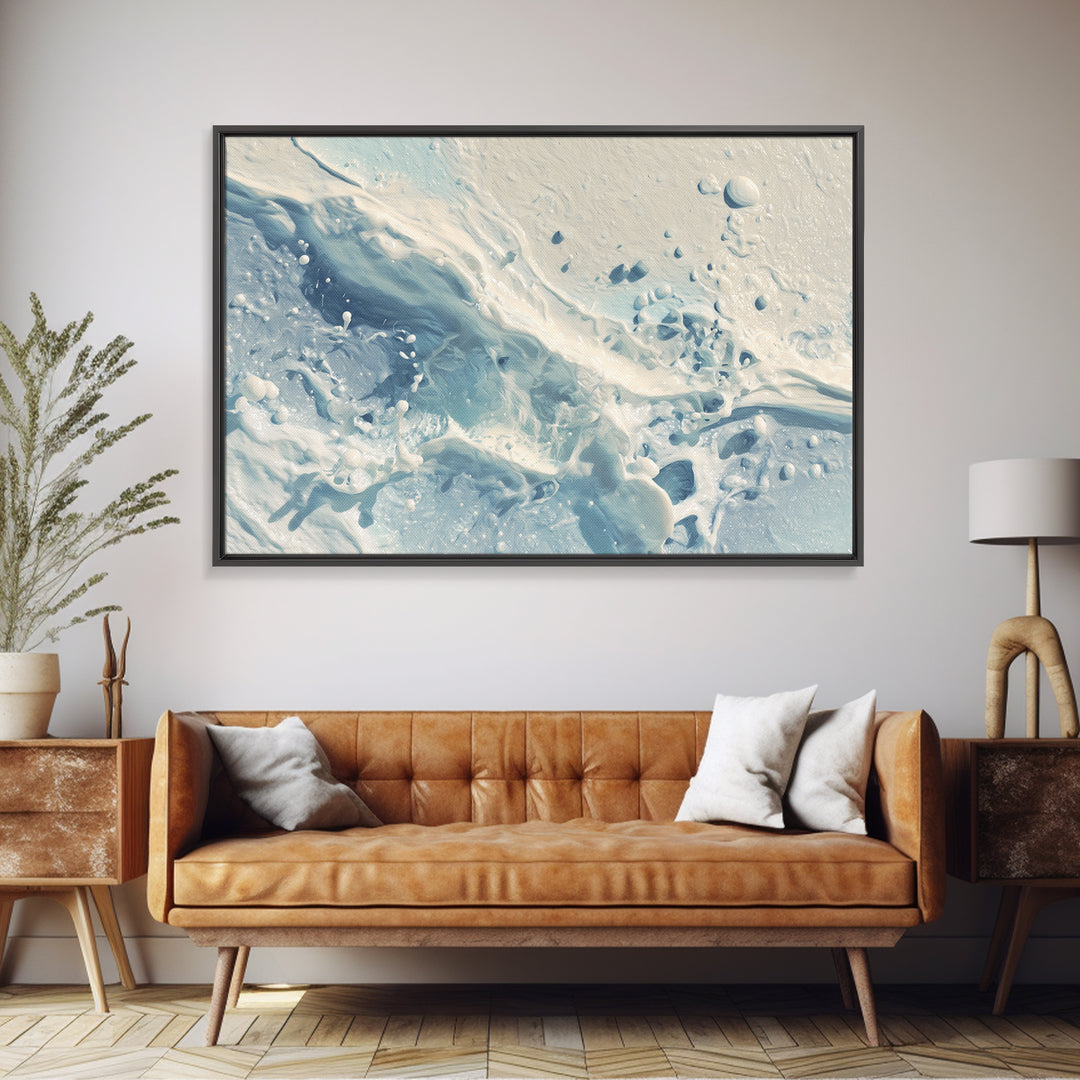 Abstract Water Ripples Framed Canvas Print, Bathroom Art, Unique Wall Art, Bathroom Decor, Abstract Art, Spa, Gallery Decor, BAT-3x2-81