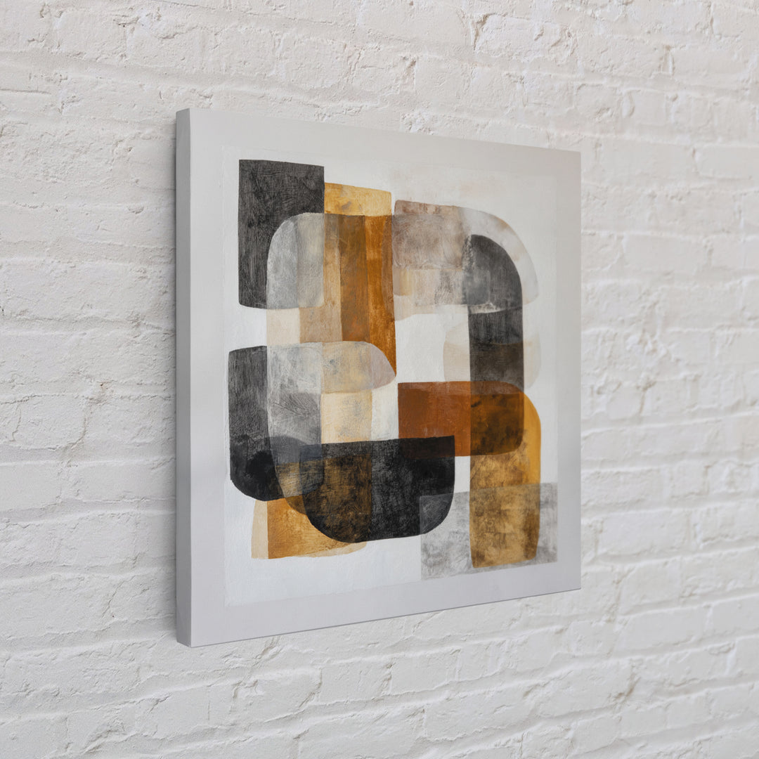 Abstract Charcoal Gestures on White Paper Canvas Print, Black and White Art, Photo Prints, Living Room Decor, Monochrome, BAW-1x1-100
